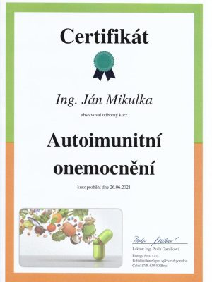 Certifikát Autoimunitné ochotrenia -4
